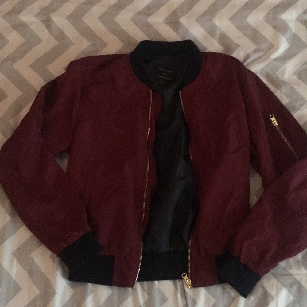 Forever 21 Burgandy Bomber Jacket